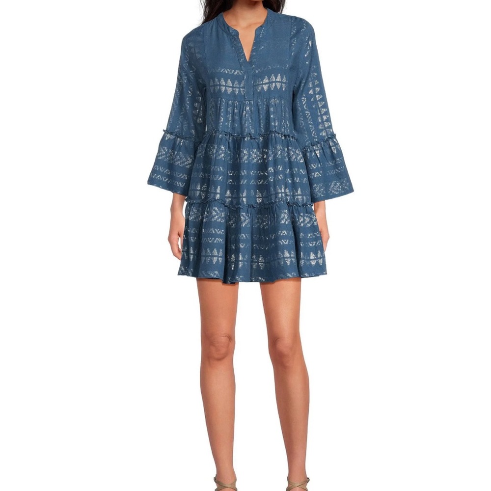 Navy and gold Babydoll dress! -wear with heals for night out or flops to shop!